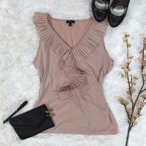 Talbots Folded Ruffle Tank Blouse in Nude Peach